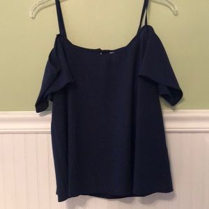Medium navy blue off the shoulder top